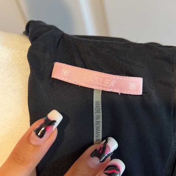 BASLER RUFFLE NECK BLACK DRESS - Picture 8 of 9